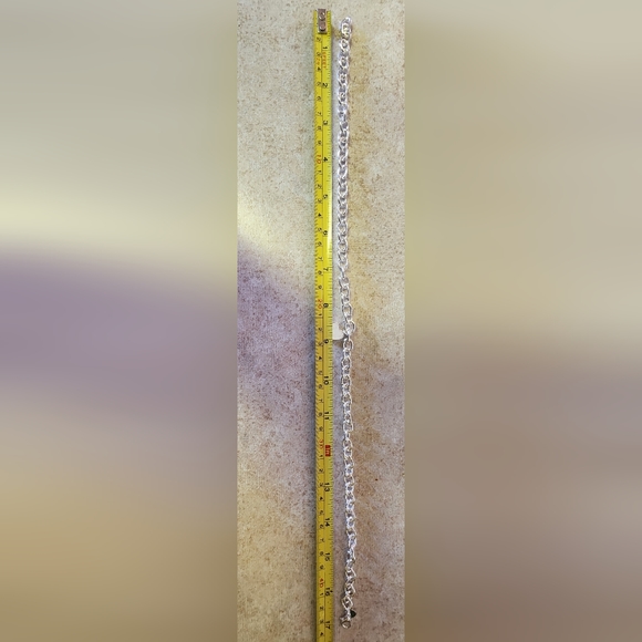 17" 925 stamped silver Plated heart lock padlock choker necklace - Picture 4 of 4